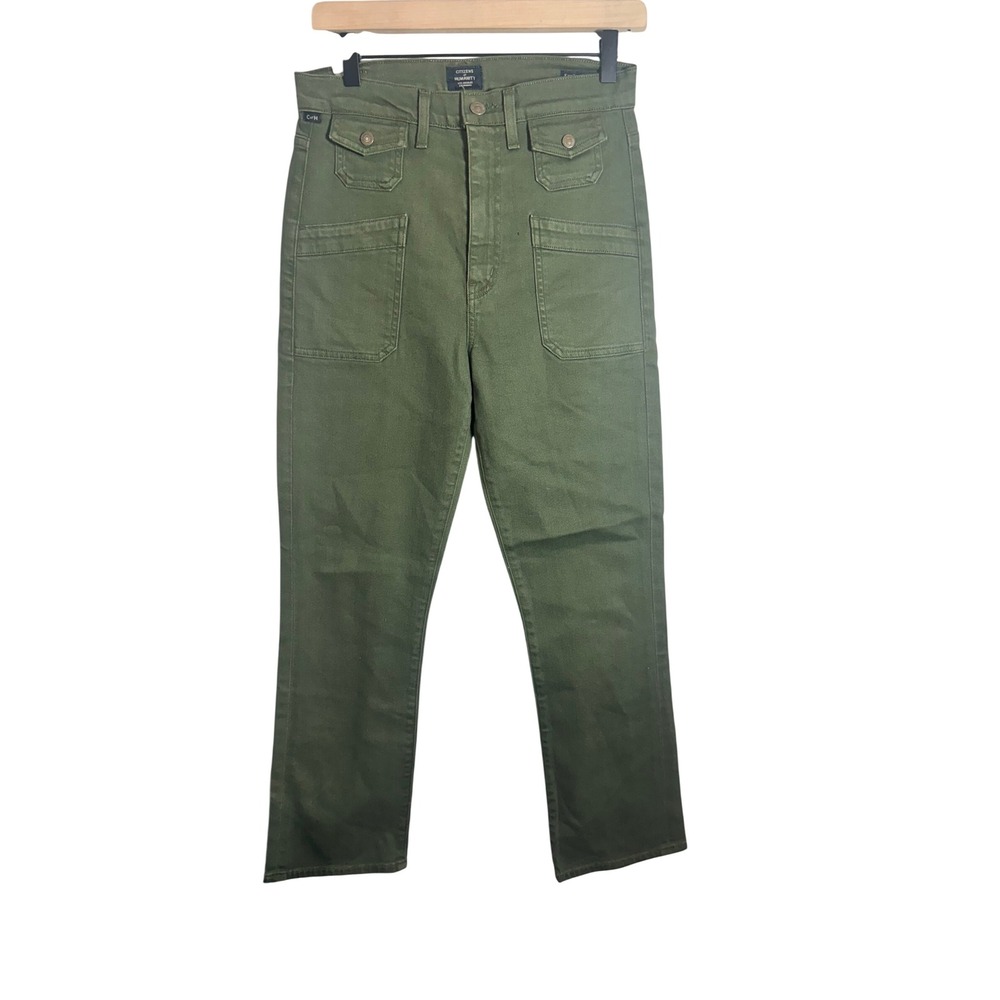 Citizens of Humanity Kamila Patch Pocket Flare Pants Olive Green Size 27